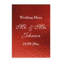 Royal Personalisiert Red Shiny Menu