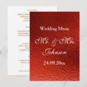 Royal Personalisiert Red Shiny Menu Menükarte (Vorne/Hinten)