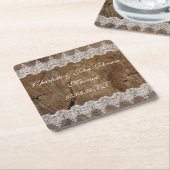 Royal Personalisiert Rustic Lace Gerettet Die Unte Rechteckiger Pappuntersetzer (angewinkelt)