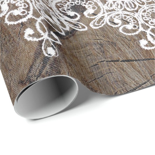 Royal Personalisiert Rustic Lace Wrapping Paper Geschenkpapier (Rolleneckpunkt)