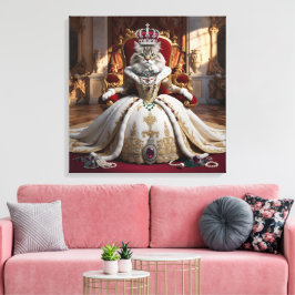 Royal Pet Queen Portrait - Luxuriöse digitale Kuns Leinwanddruck