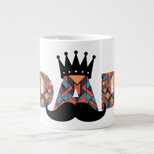 Royal Phantastischer Vater: Geometrische Muster-Ta Jumbo-Tasse (Vorderseite)