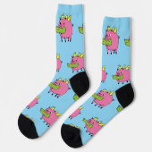 Royal Pickle Pig Socks | Funny Fantasy Creature Socken (Linkes Detail)