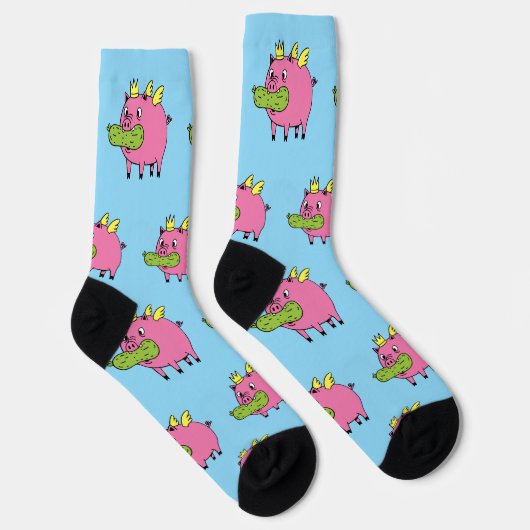 Royal Pickle Pig Socks | Funny Fantasy Creature Socken (Rechts)
