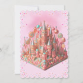 Royal Pink Candy Burg Geburtstag Einladung (Rückseite)