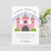 Royal Pink Gold Burg Geburtstagsparty Dankeskarte (Stehend Vorderseite)