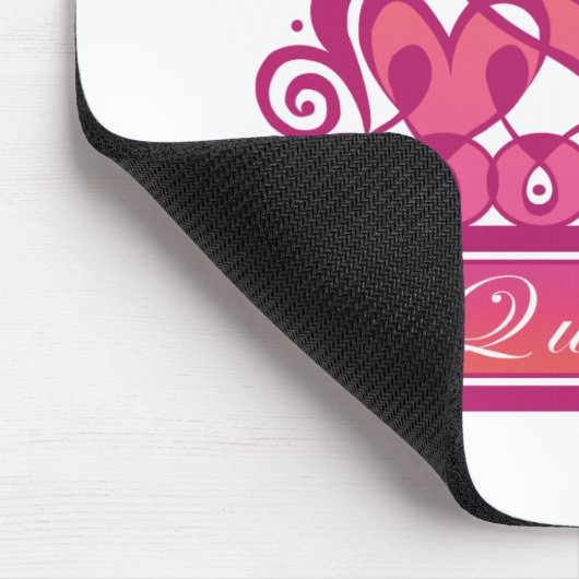 Royal Pink Queens Crown mit Herz Mousepad (Ecke)