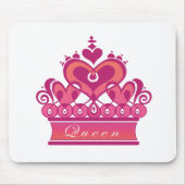Royal Pink Queens Crown mit Herz Mousepad (Vorne)