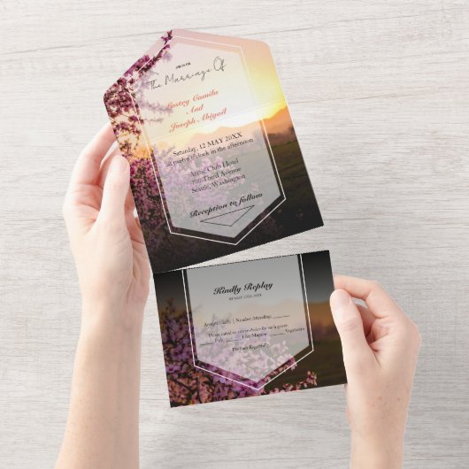 Royal Pink Rose in einer einzigen Einladung (Abreißen)