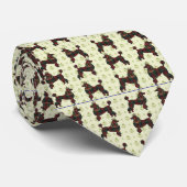 Royal Plaid Poodles on Yellow Background Tie Krawatte (Gerollt)
