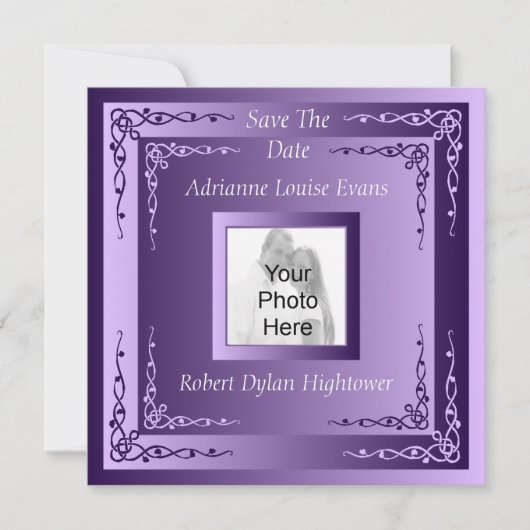 Royal Plum Elegance I Save The Date (Vorderseite)