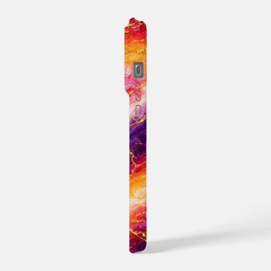 Royal Plum & Raspberry Marble with Gold Veining iPhone Hülle (Linke Seite)