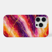 Royal Plum & Raspberry Marble with Gold Veining iPhone Hülle (Rückseite (Horizontal))