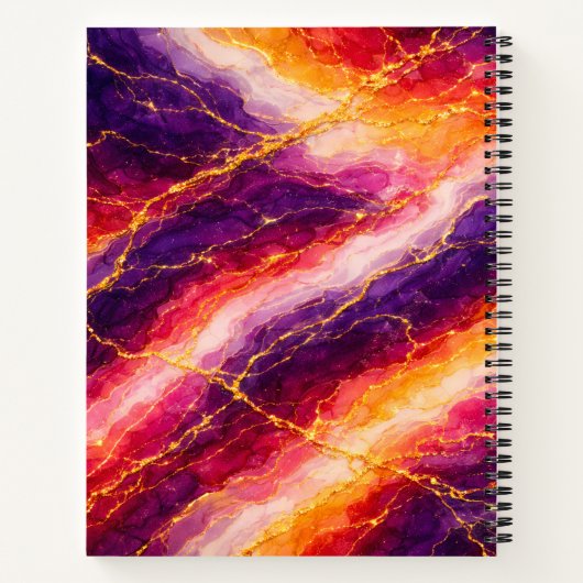 Royal Plum & Raspberry Marble with Gold Veining Notizblock (Rückseite)