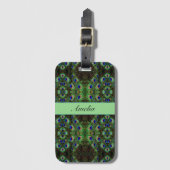 Royal Plumage - Luxe Peacock Feather Pattern Gepäckanhänger (Vorderseite Vertikal)