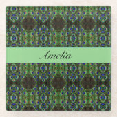 Royal Plumage - Luxe Peacock Feather Pattern Glasuntersetzer (Vorderseite)