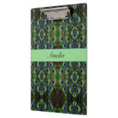 Royal Plumage - Luxe Peacock Feather Pattern Klemmbrett (Links)