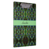 Royal Plumage - Luxe Peacock Feather Pattern Klemmbrett (Rechts)