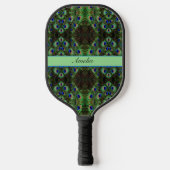 Royal Plumage - Luxe Peacock Feather Pattern Pickleball Schläger (Vorderseite)