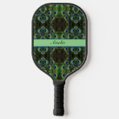 Royal Plumage - Luxe Peacock Feather Pattern Pickleball Schläger (Rückseite)