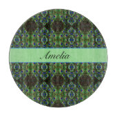 Royal Plumage - Luxe Peacock Feather Pattern Schneidebrett (Vorderseite)