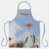 Royal Poinciana Flamboyant Blume Sky Blue Schürze (Vorderseite)