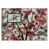 Royal Poinciana Flamboyant Flame Tree Red Black Schneidebrett (Vorderseite)