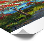 Royal Poinciana & Palm Trees Poster (Ecke)