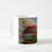 Royal Poinciana Tree & Boat von Mazz Kaffeetasse (Vorderseite Links)