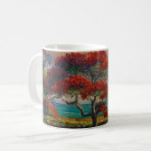Royal Poinciana Tree & Boat von Mazz Kaffeetasse (Vorderseite Links)