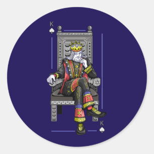 Royal Poker King High Roller Casino Pik Neon Runder Aufkleber