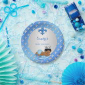 Royal Prince Baby Blue Silver Lilie Pappteller (Party)