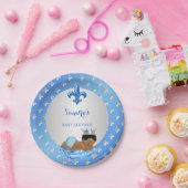 Royal Prince Baby Blue Silver Lilie Pappteller (Party)