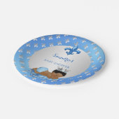 Royal Prince Baby Blue Silver Lilie Pappteller (Schrägansicht)