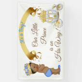 Royal Prince Baby Boy Carriage Blue Gold Banner (Vertikal)