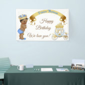 Royal Prince Baby Boy Carriage Blue Gold Banner (Messeveranstaltung)