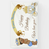 Royal Prince Baby Boy Carriage Blue Gold Banner (Vertikal)