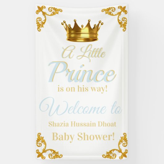 Royal Prince Baby Duschbanner Banner (Vertikal)