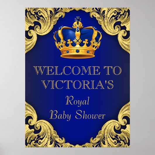 Royal Prince Baby Dusche Begrüßungszeichen Poster (Vorne)