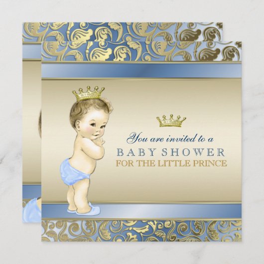 Royal Prince Baby Dusche Einladung (Vorne/Hinten)
