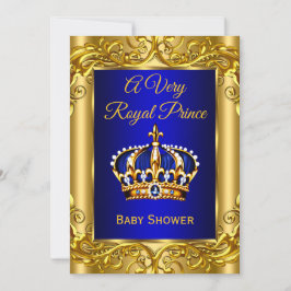 Royal Prince Baby Dusche Royal Blue Gold Einladung