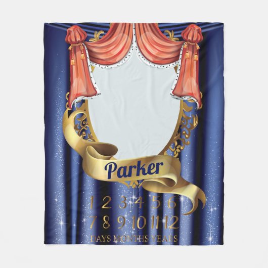 Royal Prince Baby Milestone Fleecedecke (Vorderseite)