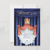 Royal Prince Blue Gold Dankeskarte (Vorderseite)