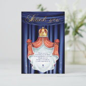 Royal Prince Blue Gold Dankeskarte (Stehend Vorderseite)