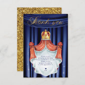 Royal Prince Blue Gold Dankeskarte (Vorne/Hinten)
