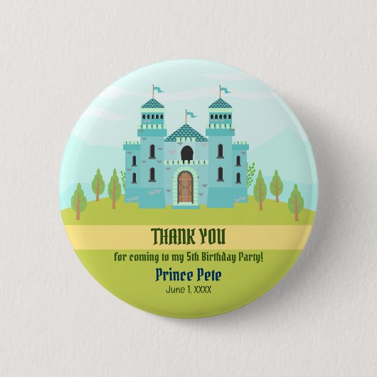 Royal Prince Boy Birthday Party Button (Vorderseite)
