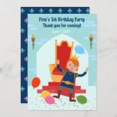 Royal Prince Boy Birthday Party Dankeskarte (Vorne/Hinten)