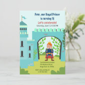 Royal Prince Boy Birthday Party Einladung (Stehend Vorderseite)