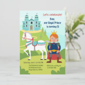 Royal Prince Boy Birthday Party Einladung (Stehend Vorderseite)