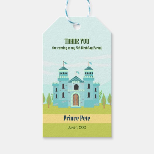 Royal Prince Boy Birthday Party Geschenkanhänger (Vorderseite)